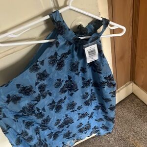 Torrid- tags on. No sleeve- blue w black roses dress shirt.